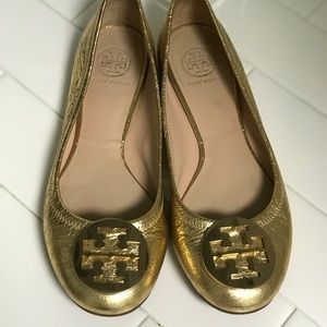 Tory Burch Gold Reva Flat